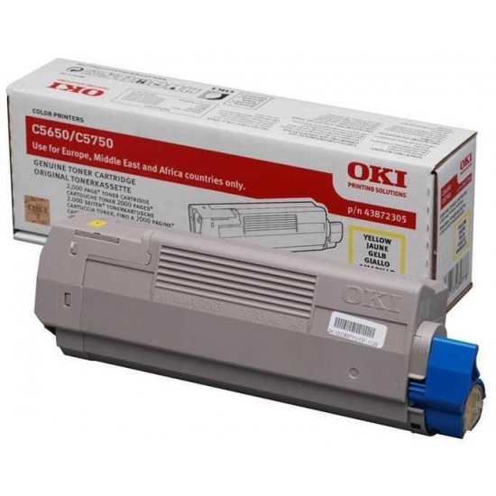 Oki C5650-43872321 Sarı Orijinal Toner